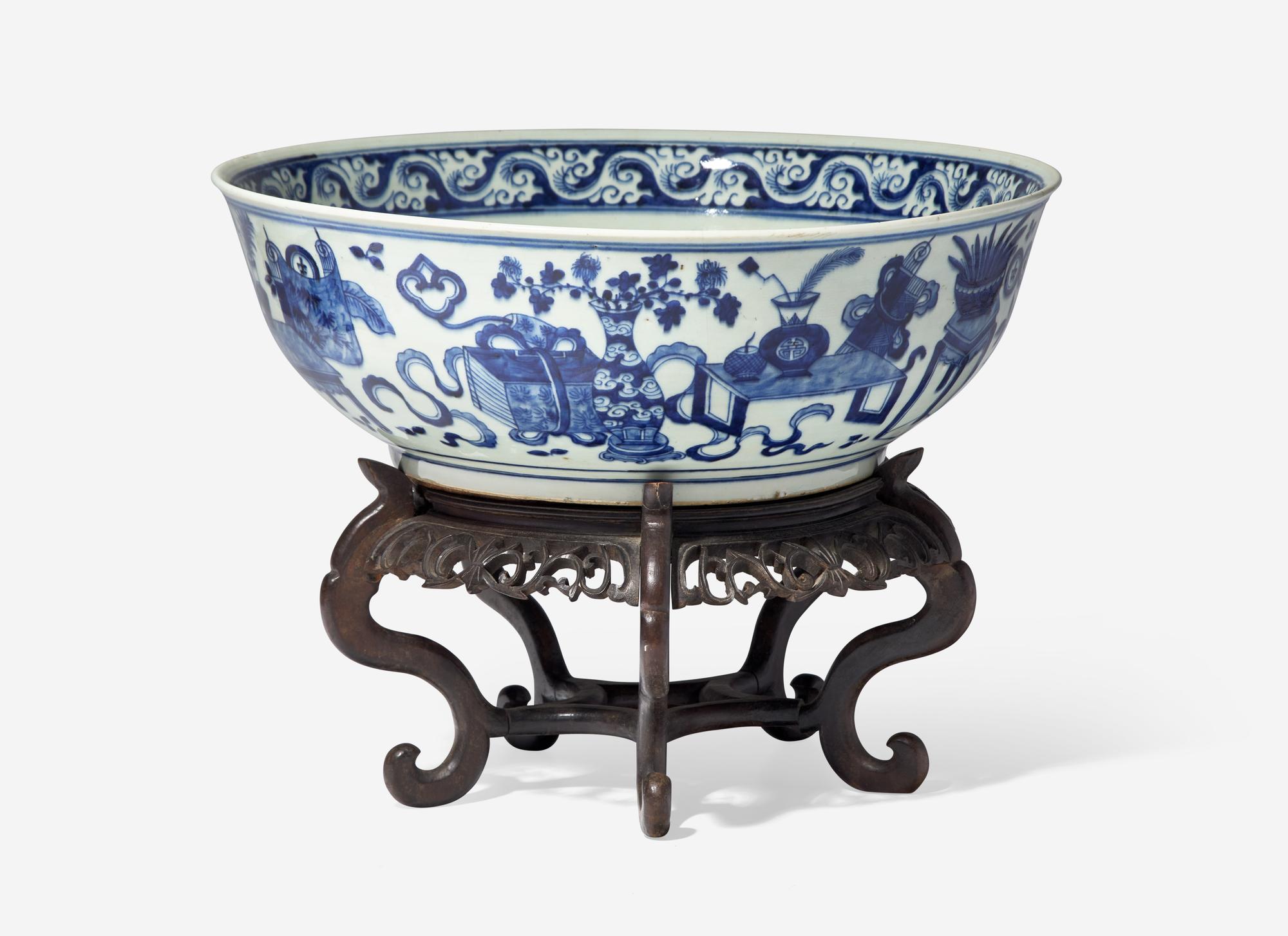 A Large Chinese Blue and White Porcelain Center Bowl