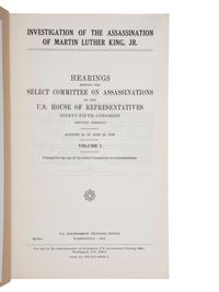 [KING, Martin Luther, Jr.] Investigation of the Assassination of Martin Luther King, Jr. 1978-1979.