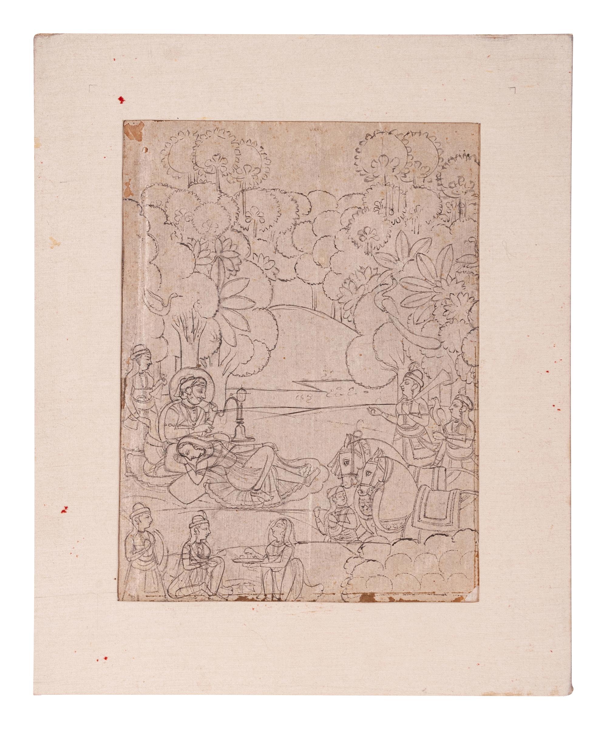 Four Indian Miniature Drawings