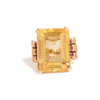 RETRO, CITRINE AND RUBY RING