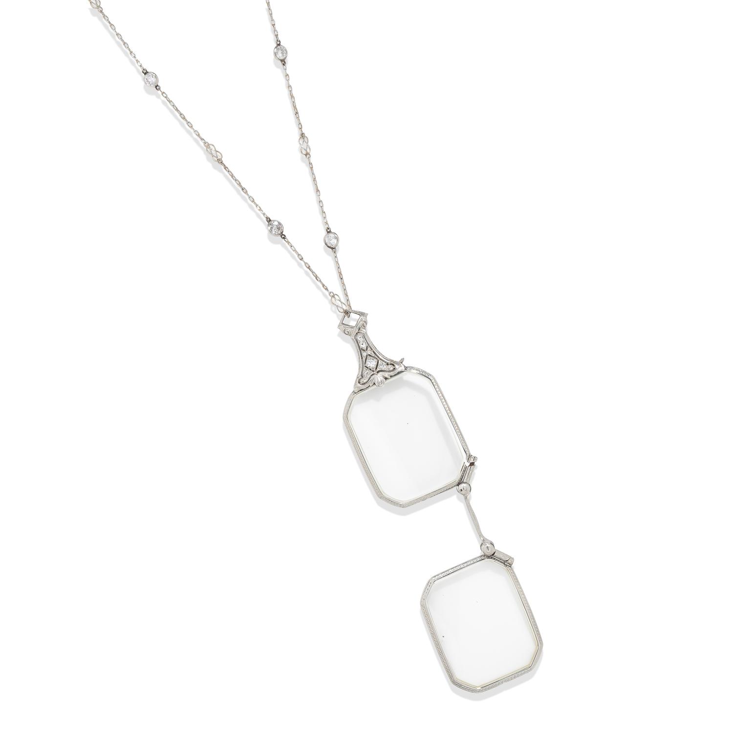 Art Deco, Platinum and Diamond Lorgnette