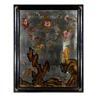A Chinese Reverse Painted Glass Panel