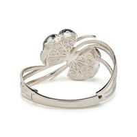 STEPHEN WEBSTER, WHITE GOLD, DIAMOND, HEMATITE, AND QUARTZ 'FORGET ME KNOT' BANGLE BRACELET
