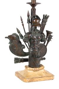 A Continental Cast Metal Table Lamp Height overall 27 inches.