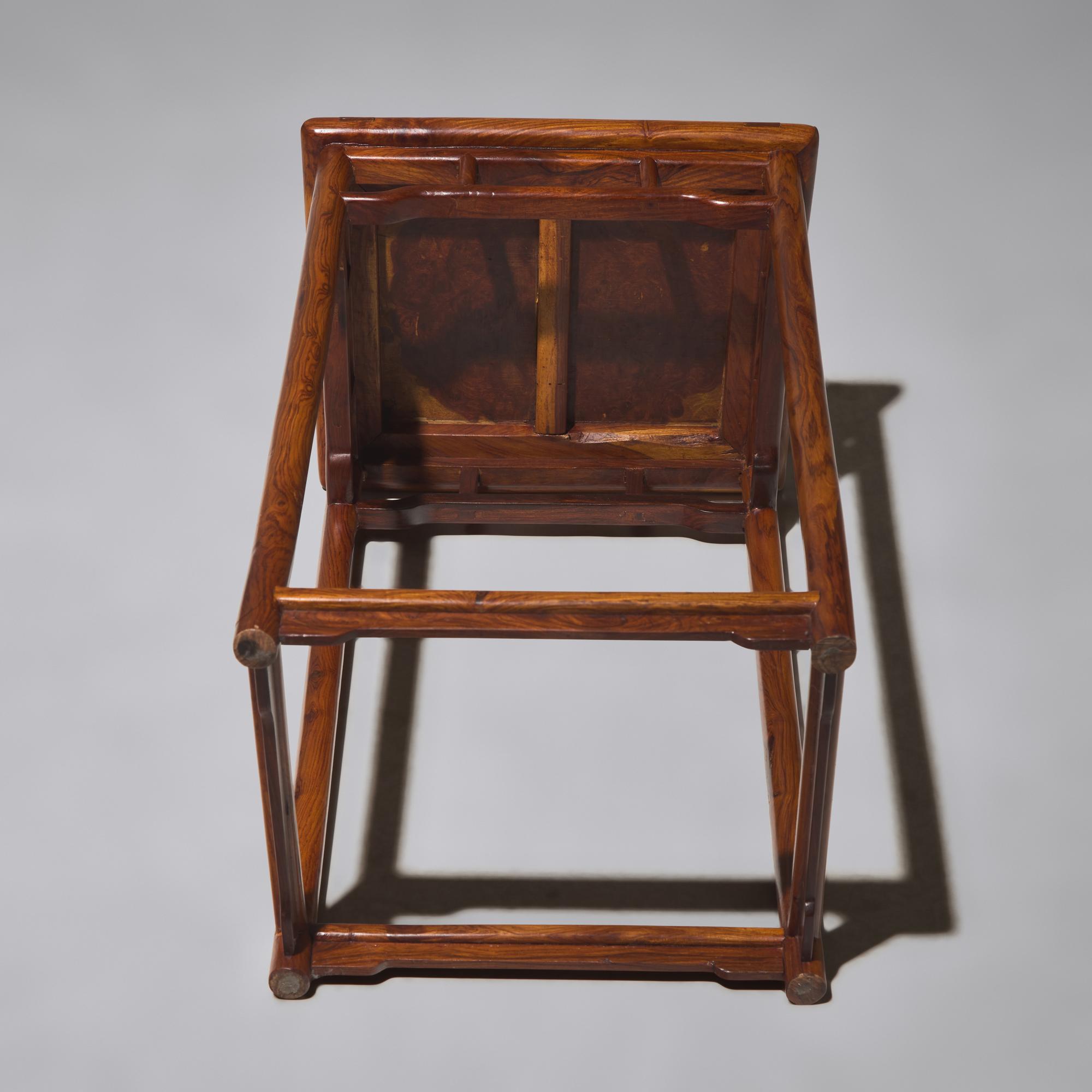 A Chinese Hardwood, Probably Huanghuali, and Burlwood Incense Stand, Xiangji , 20th Century 二十世紀 或黃花梨嵌癭木香几