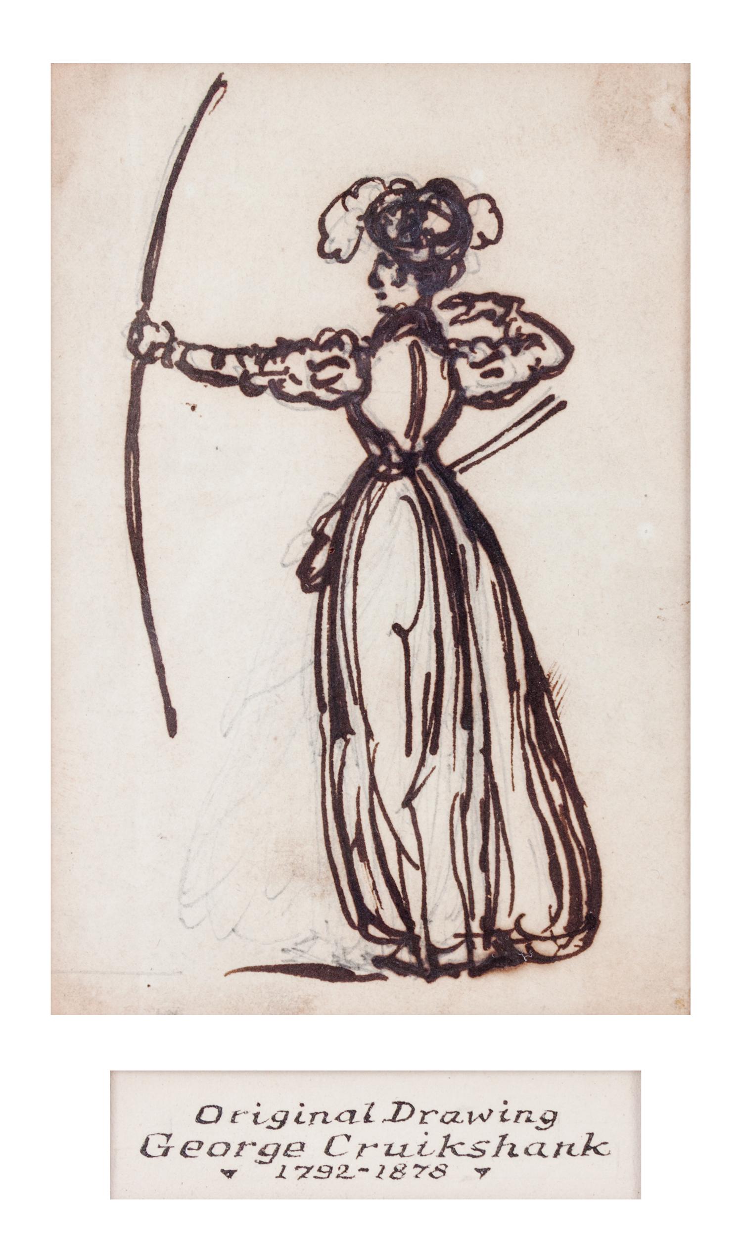 George Cruikshank, (British, 1792-1878), Two works: The Archers