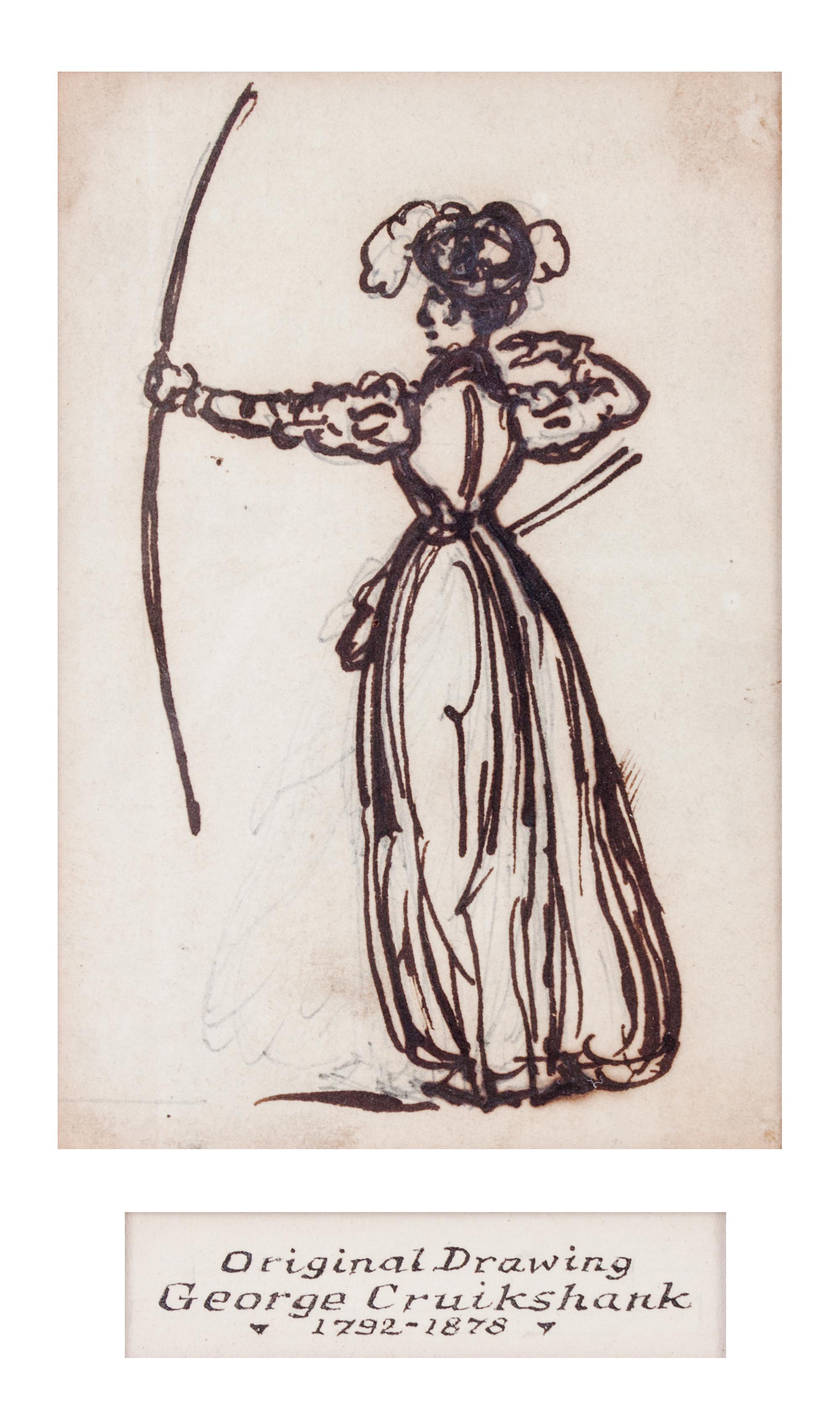 George Cruikshank, (British, 1792-1878), Two works: The Archers