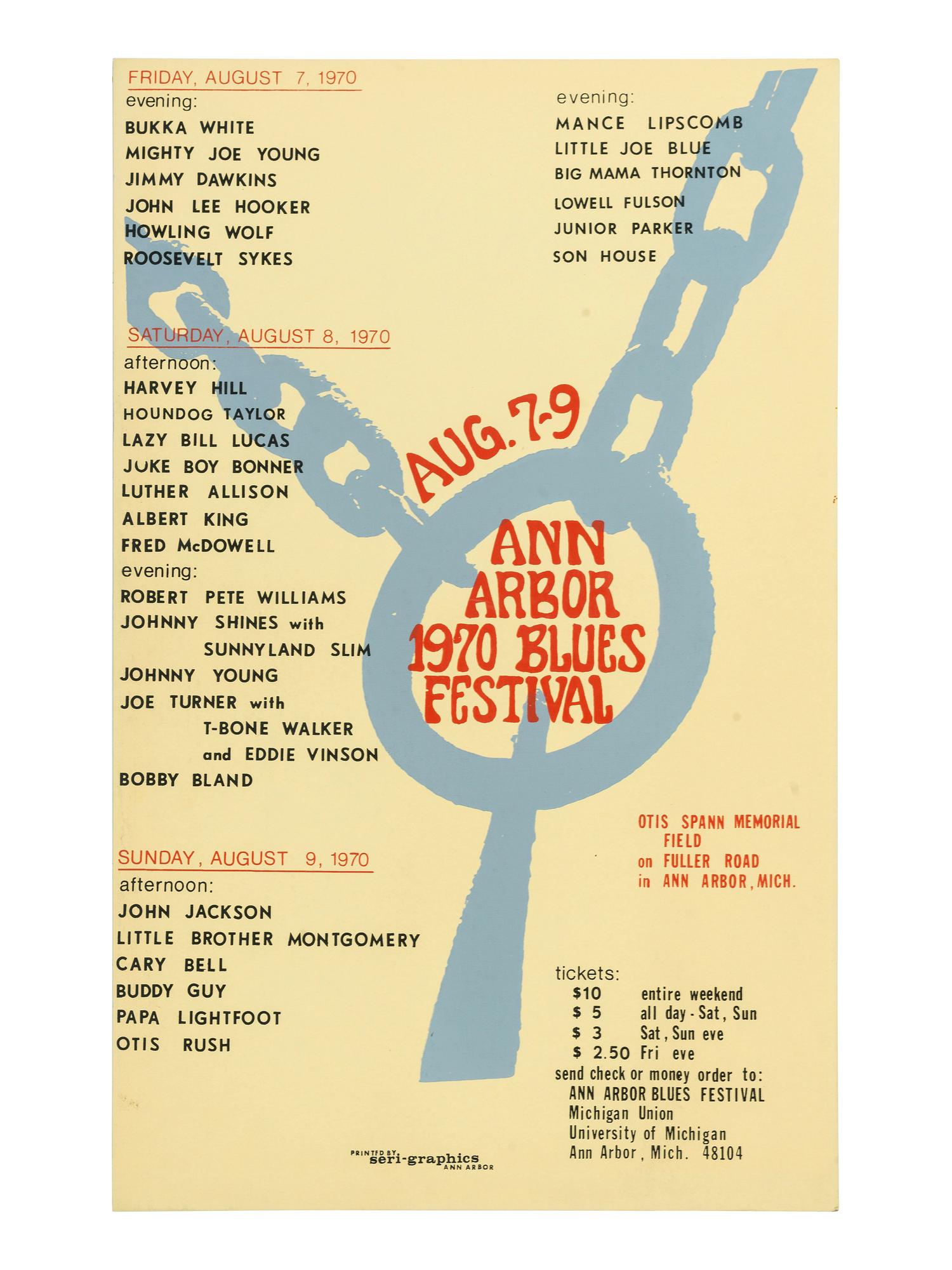 [MUSIC]. Poster and program from the 1970 Ann Arbor Blues Festival. [ With: ] Poster promoting Luther Allison performance.