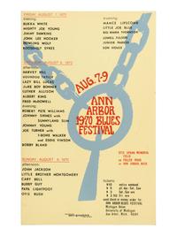 [MUSIC]. Poster and program from the 1970 Ann Arbor Blues Festival. [ With: ] Poster promoting Luther Allison performance.