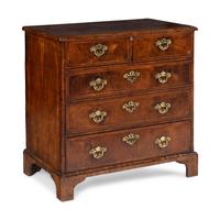 A George III Burl Walnut Chest of Drawers