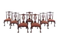 A Set of Seven Philadelphia Chippendale Style Mahogany Dining Chairs