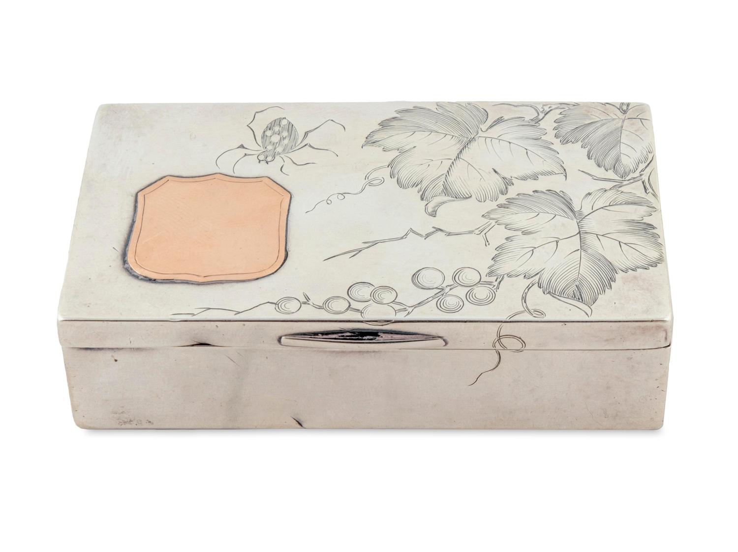An American Aesthetic Movement Parcel-Gilt Silver Covered Box — Tiffany & Co., New York, NY, circa 1880