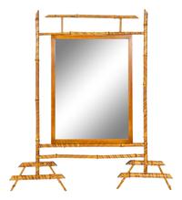 A Victorian Bamboo Overmantel Mirror