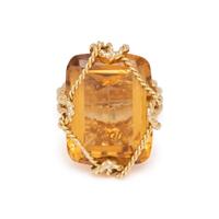YELLOW GOLD AND CITRINE RING