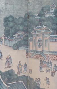 A Chinoiserie Decorated Floor Screen