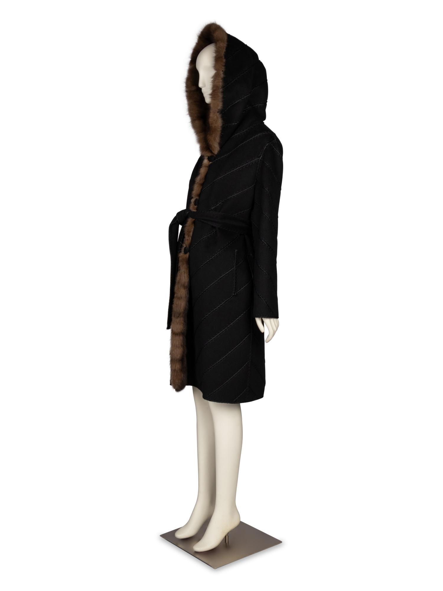 J. Mendel, Barguzine Sable-Trimmed Coat