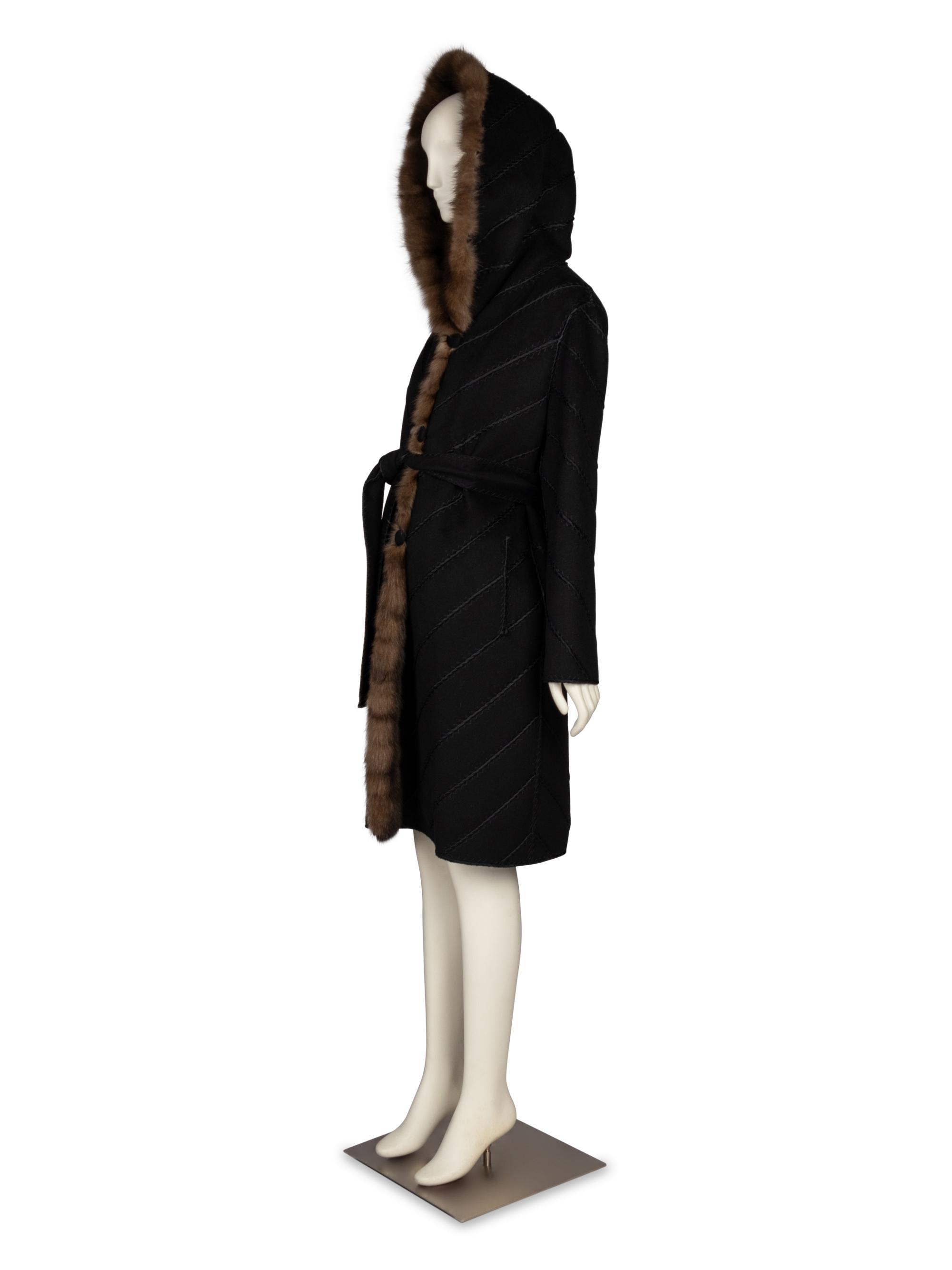 J. Mendel, Barguzine Sable-Trimmed Coat