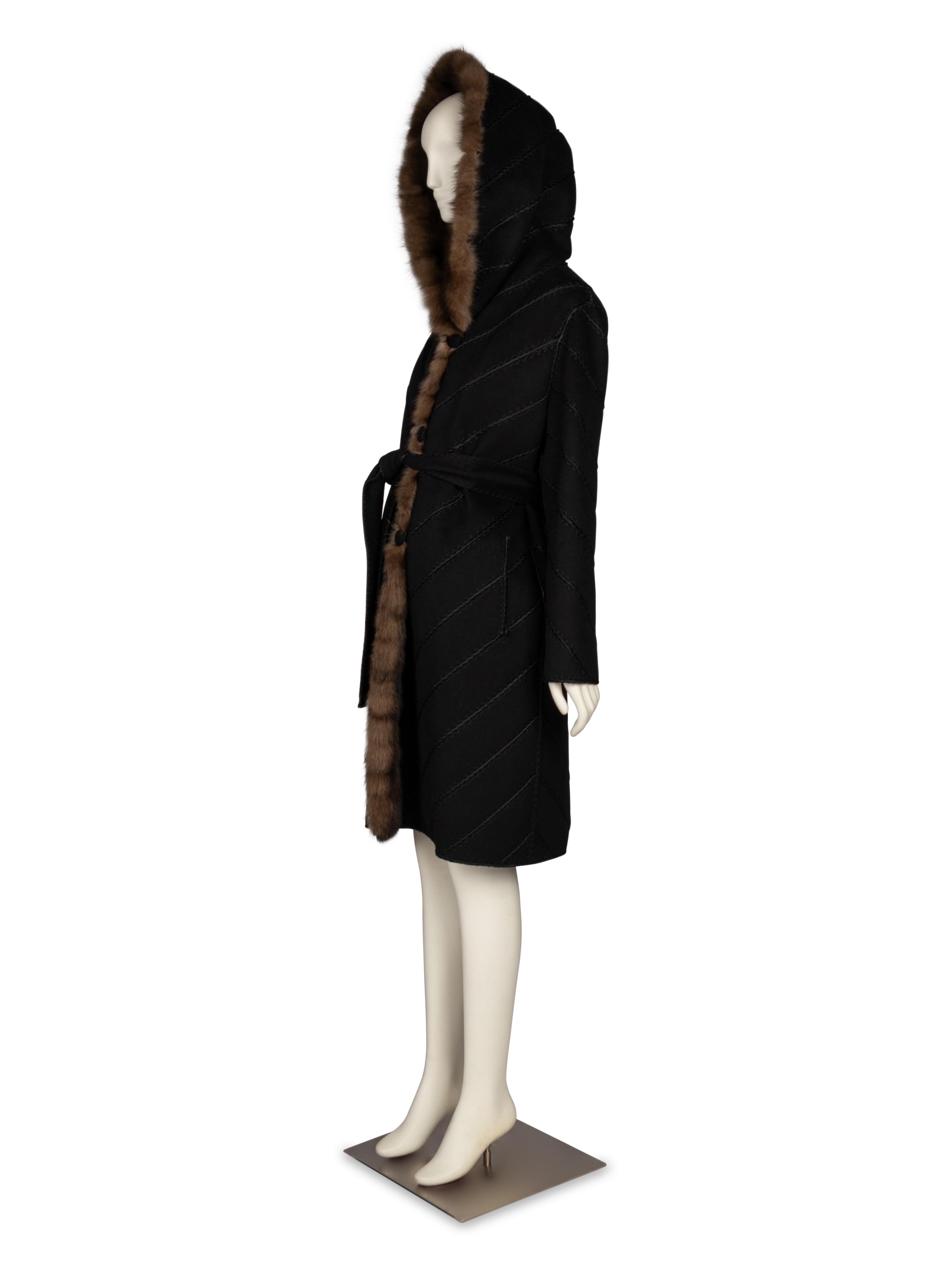J. Mendel, Barguzine Sable-Trimmed Coat