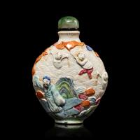 Nine Chinese Snuff Bottles, 19th-Early 20th Century — 晚清-民國 各式鼻烟壺一組九只