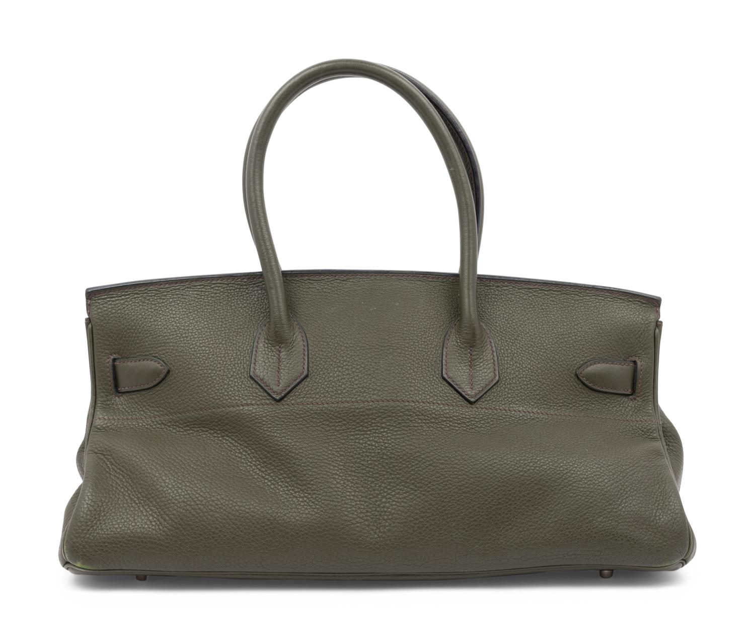 Hermès Vert Olive Taurillon Clemence Sac A Main Shoulder Birkin Bag, 2005