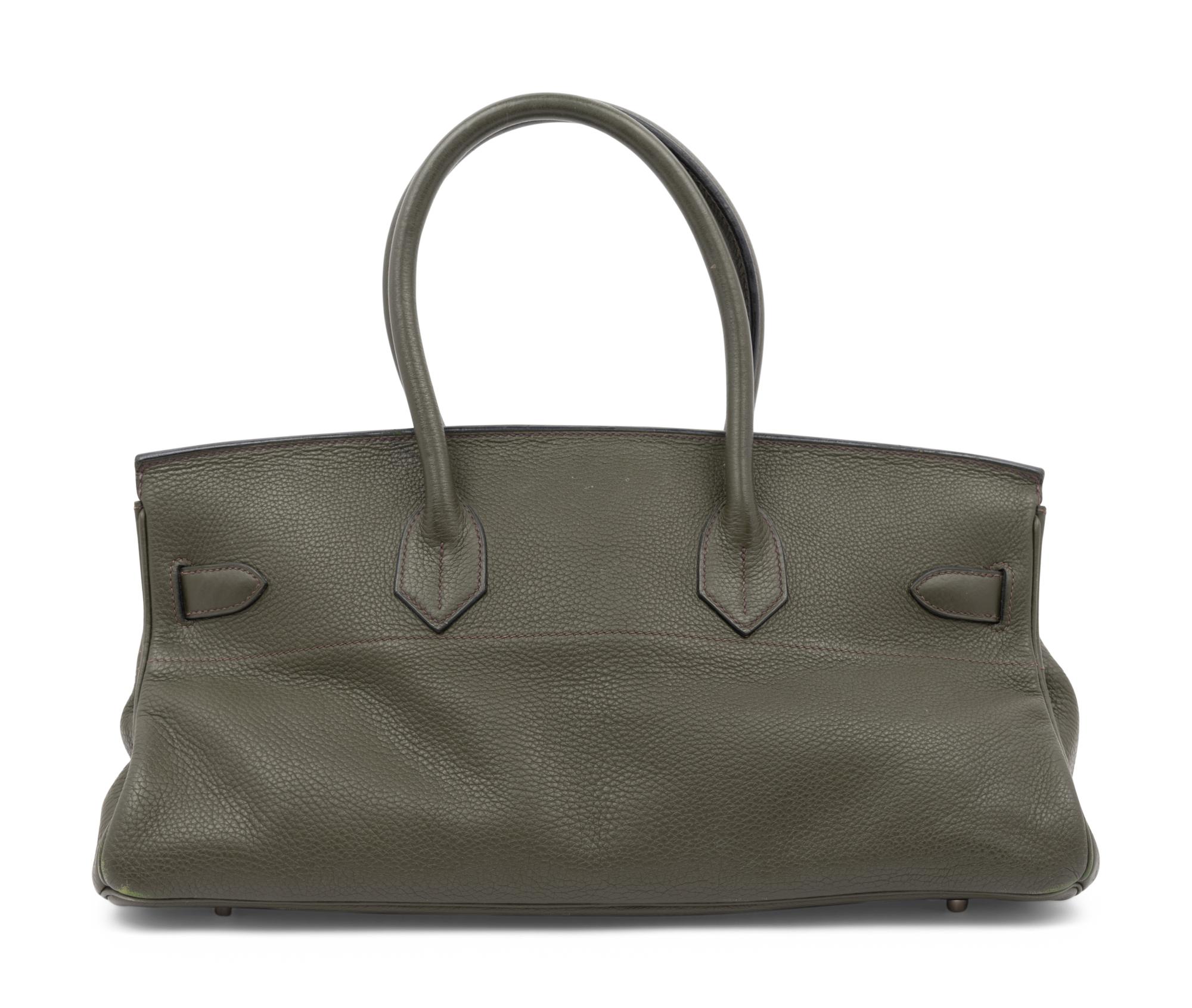 Hermès Vert Olive Taurillon Clemence Sac A Main Shoulder Birkin Bag, 2005