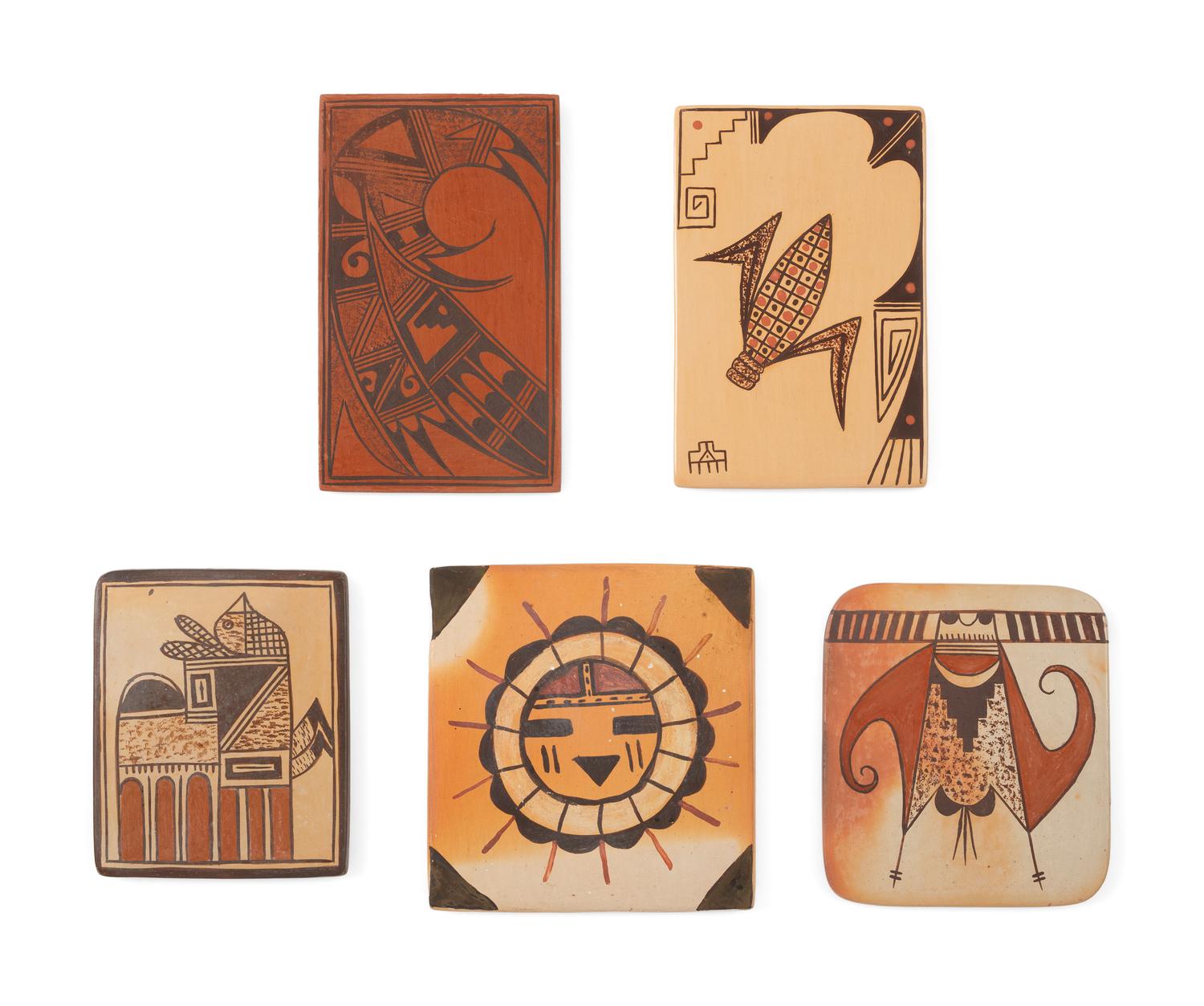 Collection of Hopi Painted Tiles