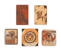 Collection of Hopi Painted Tiles