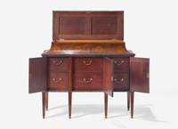An Important George III Harewood and Marquetry Commode