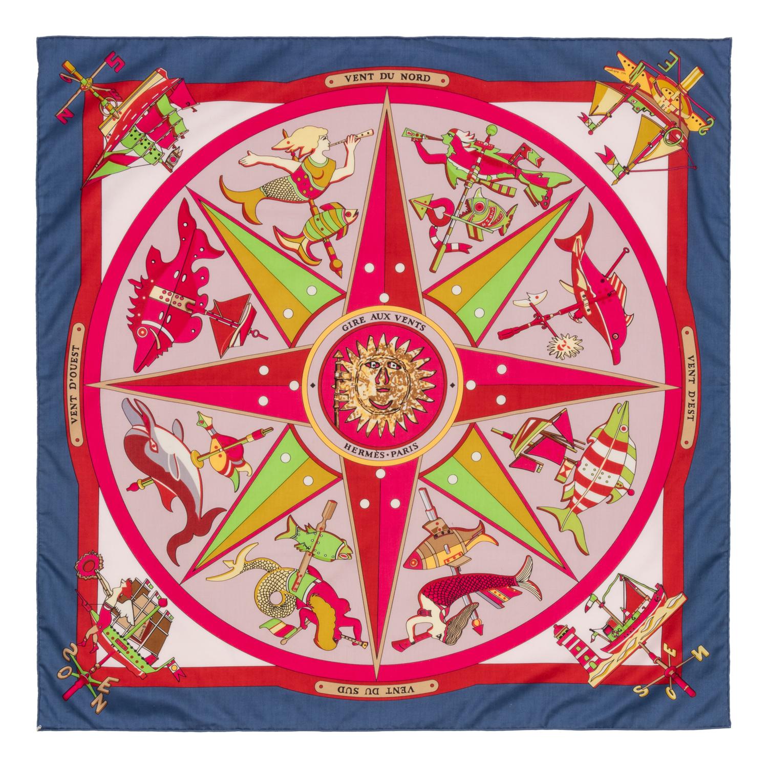 Four Hermès 70cm Cotton Scarf, 1990-2010s