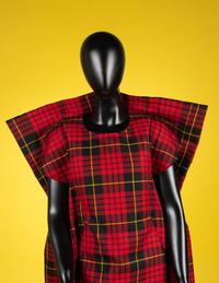 Comme des Garçons Red Tartan Plaid Pleated Dress, 2017