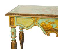 A Pair of Chinoiserie-Decorated Painted Pier Tables
