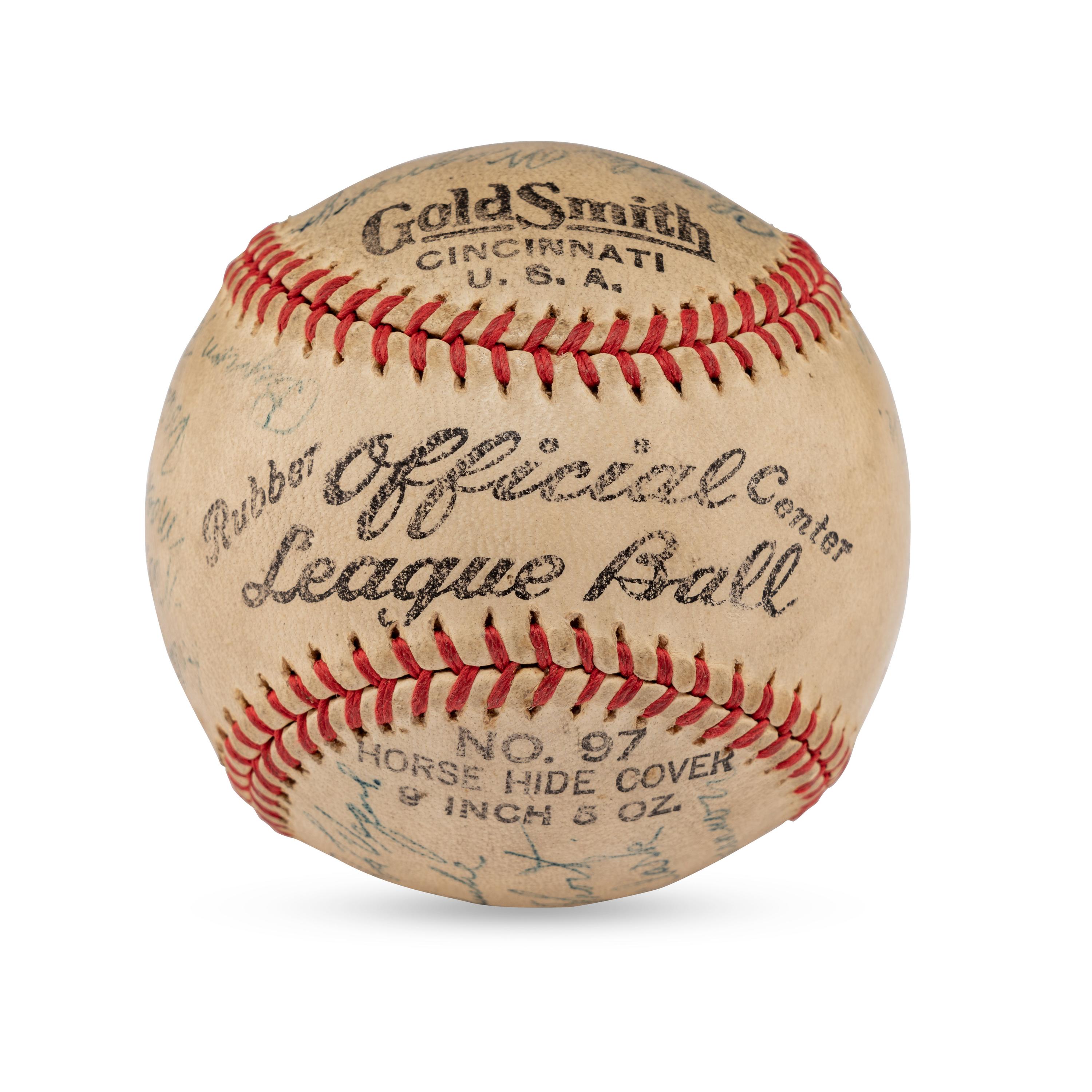 A 1935 Charlotte Hornets Team Signed Autograph Baseball