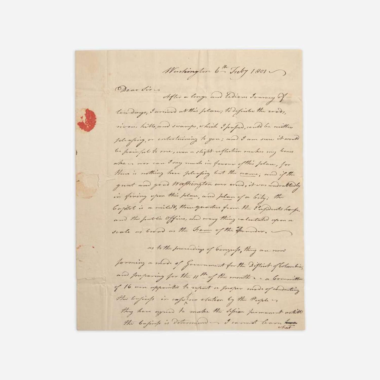 [Jefferson, Thomas] Mattoon, Ebenezer Group of 3 Autograph Letters, signed