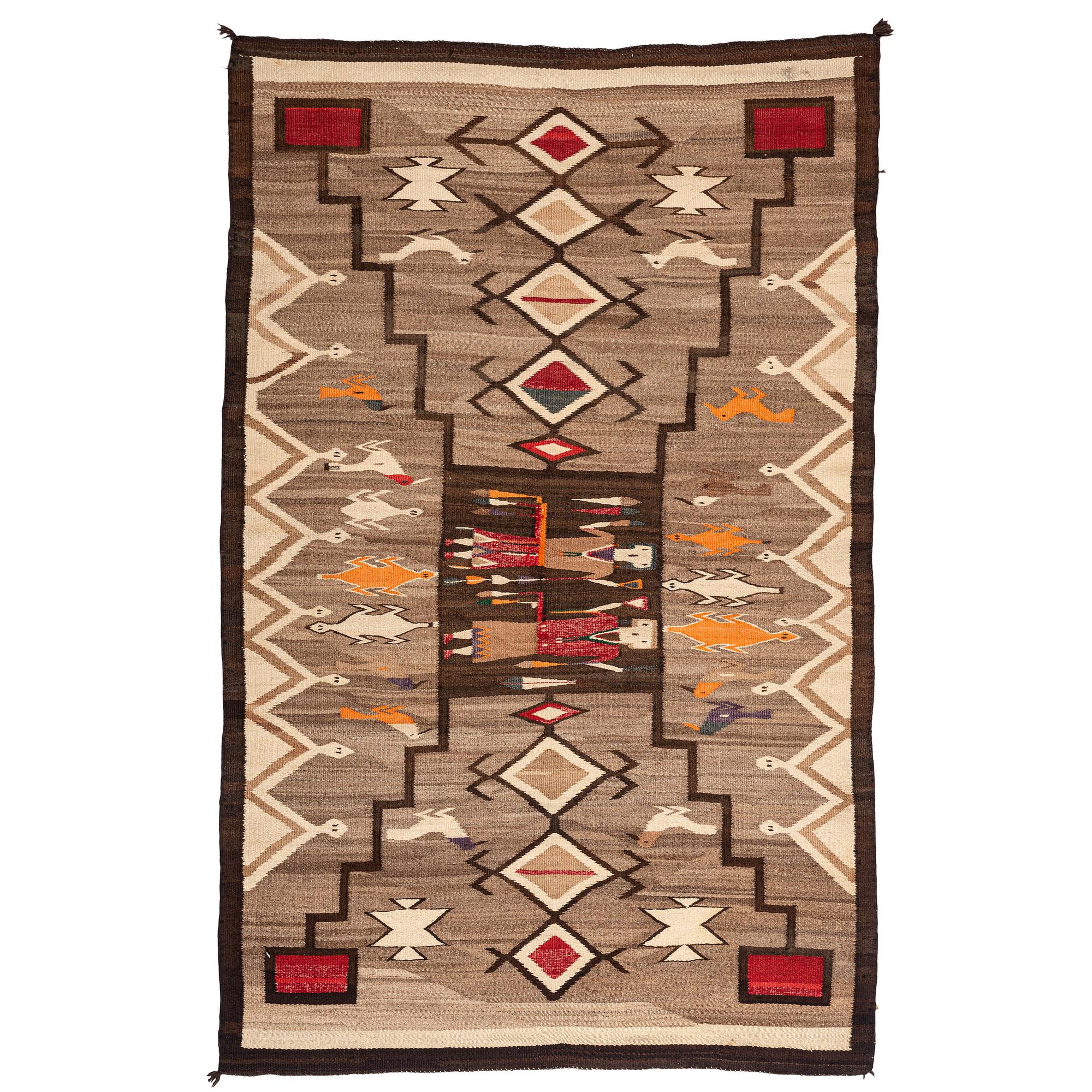 Navajo Pictorial Storm Pattern Weaving / Rug