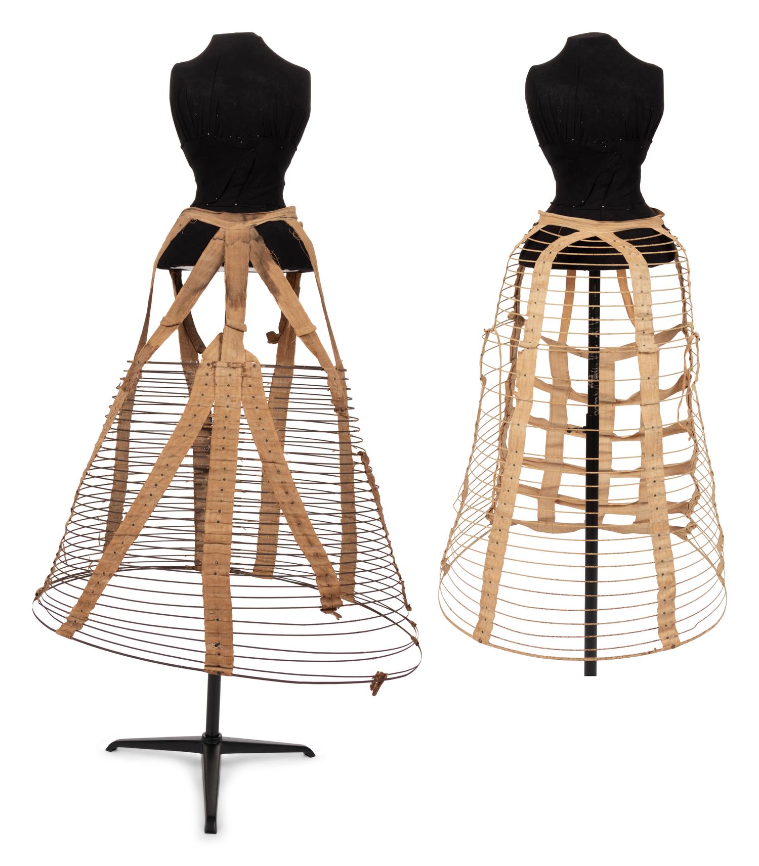 Two Late 19th Century Understructures: One 1860 Crinoline, One 1885 Bustle.