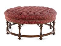 A William and Mary Style Walnut Circular Ottoman