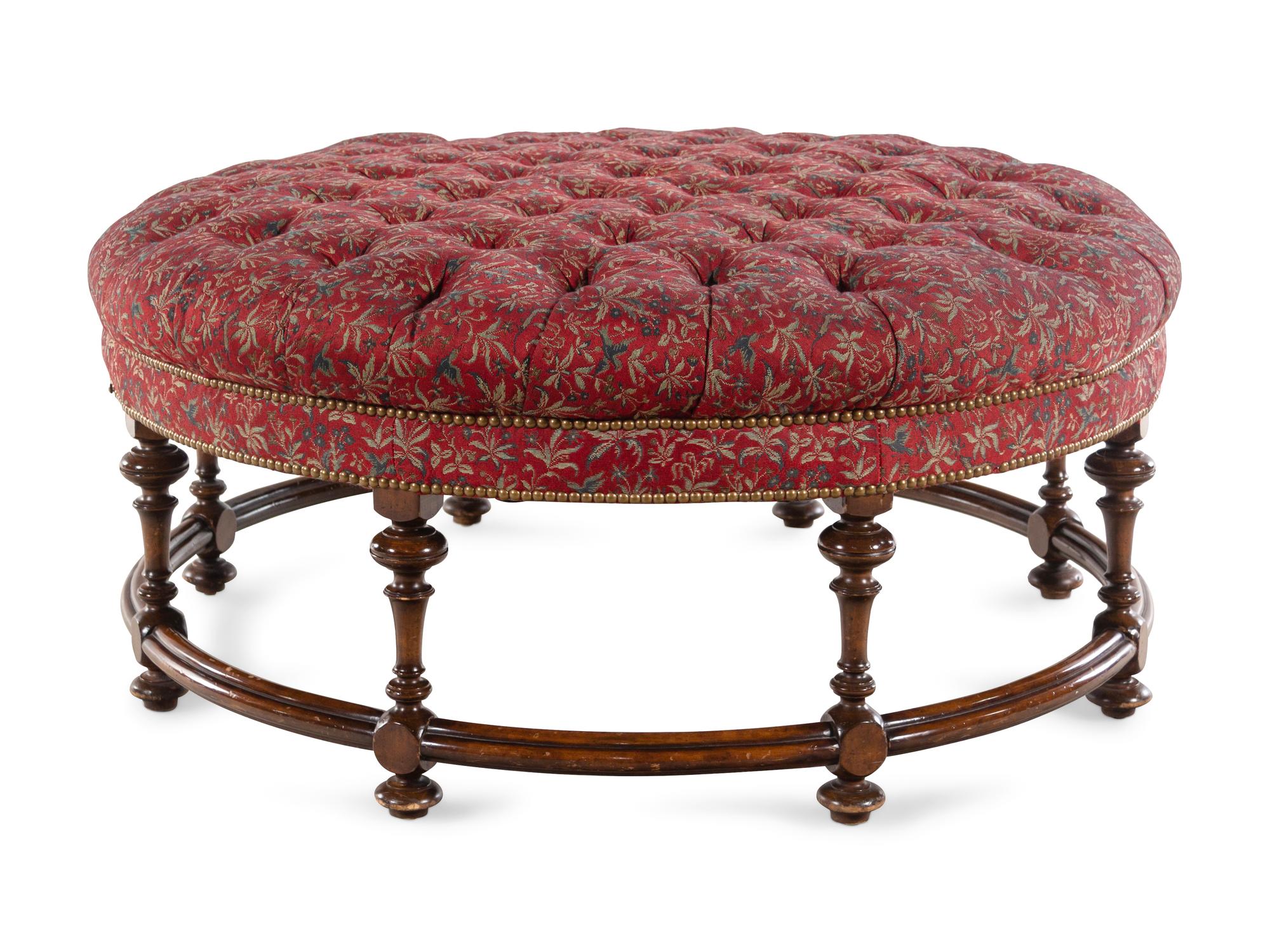 A William and Mary Style Walnut Circular Ottoman