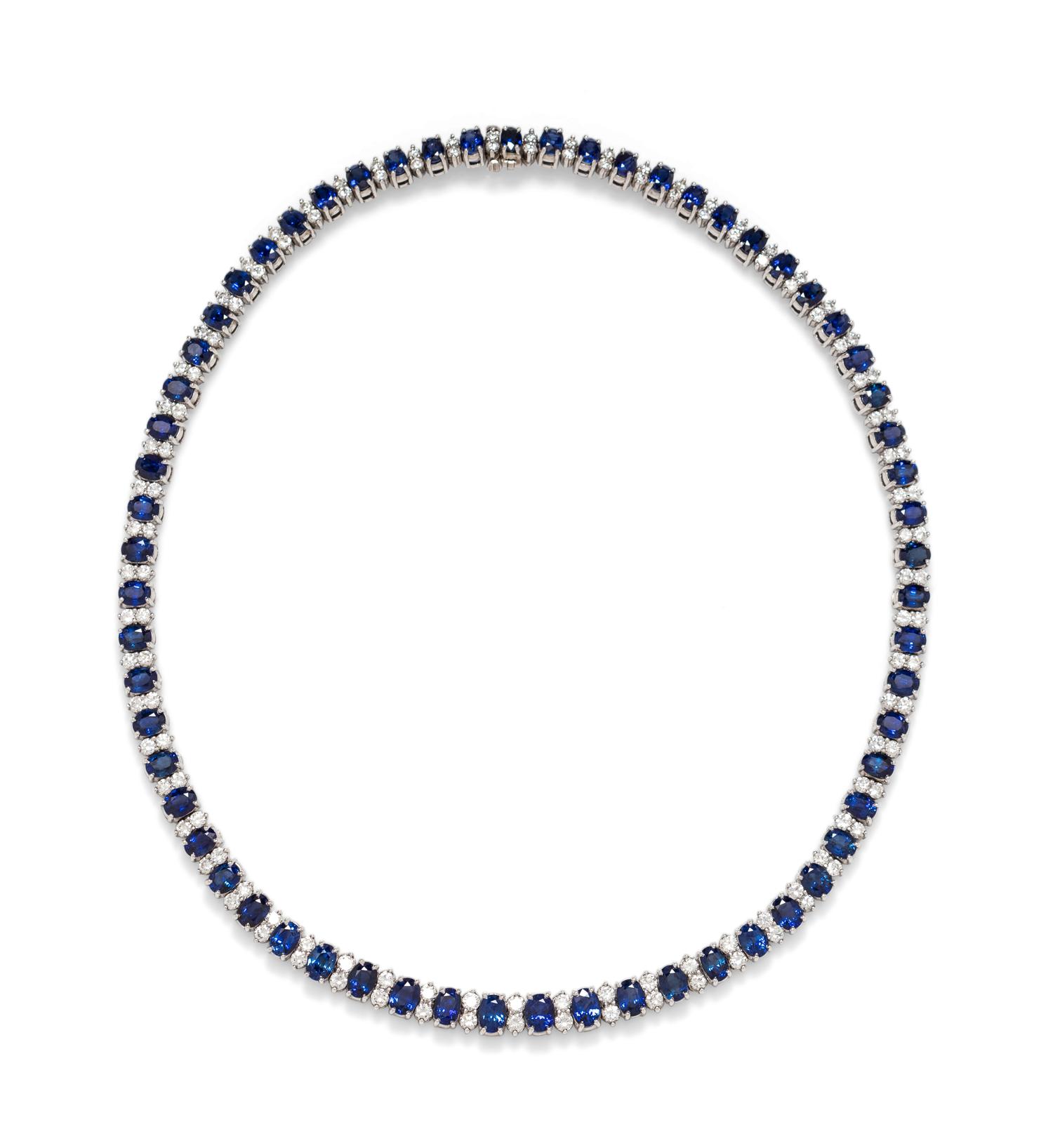 A Platinum, Sapphire and Diamond Necklace,