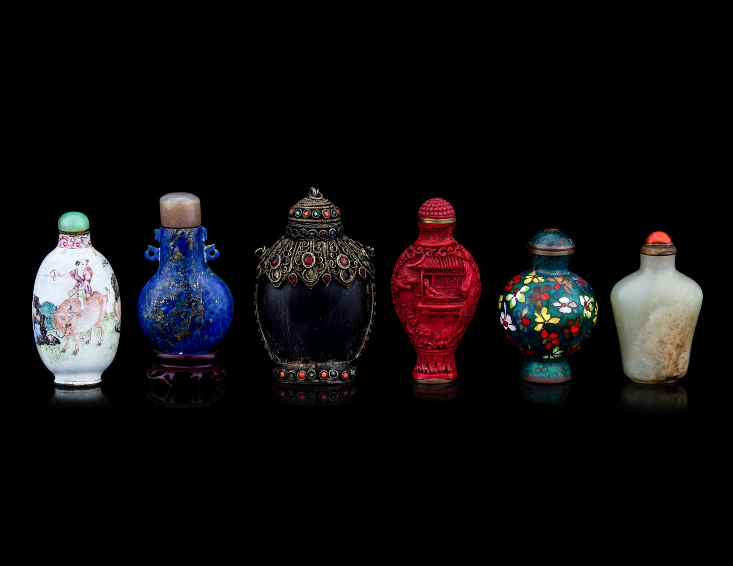 Six Chinese Snuff Bottles