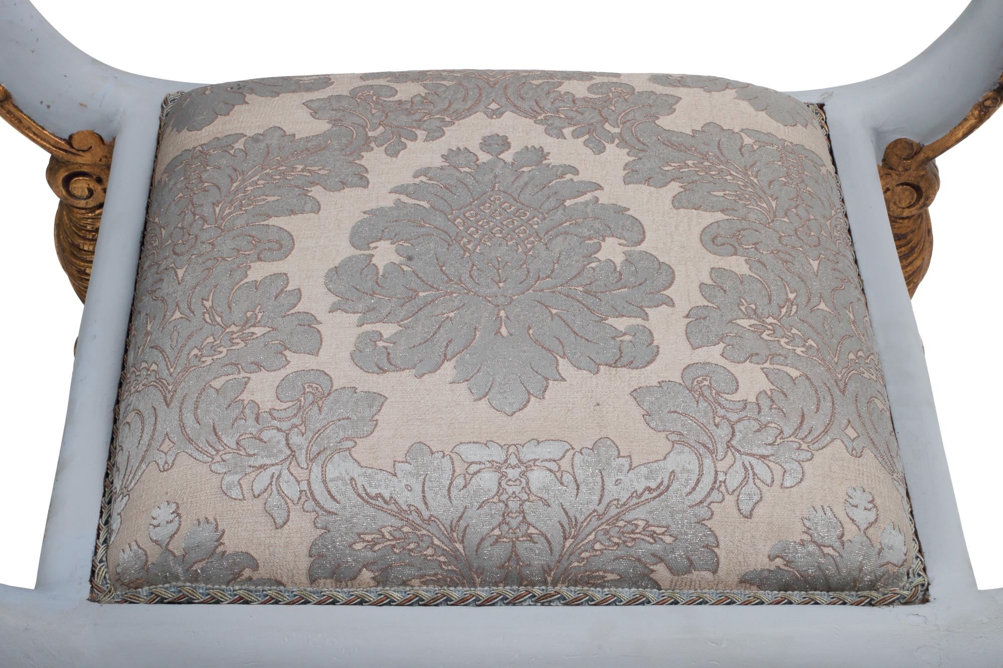 A Pair of Italian Painted and Parcel-Gilt Camel-Motif Benches