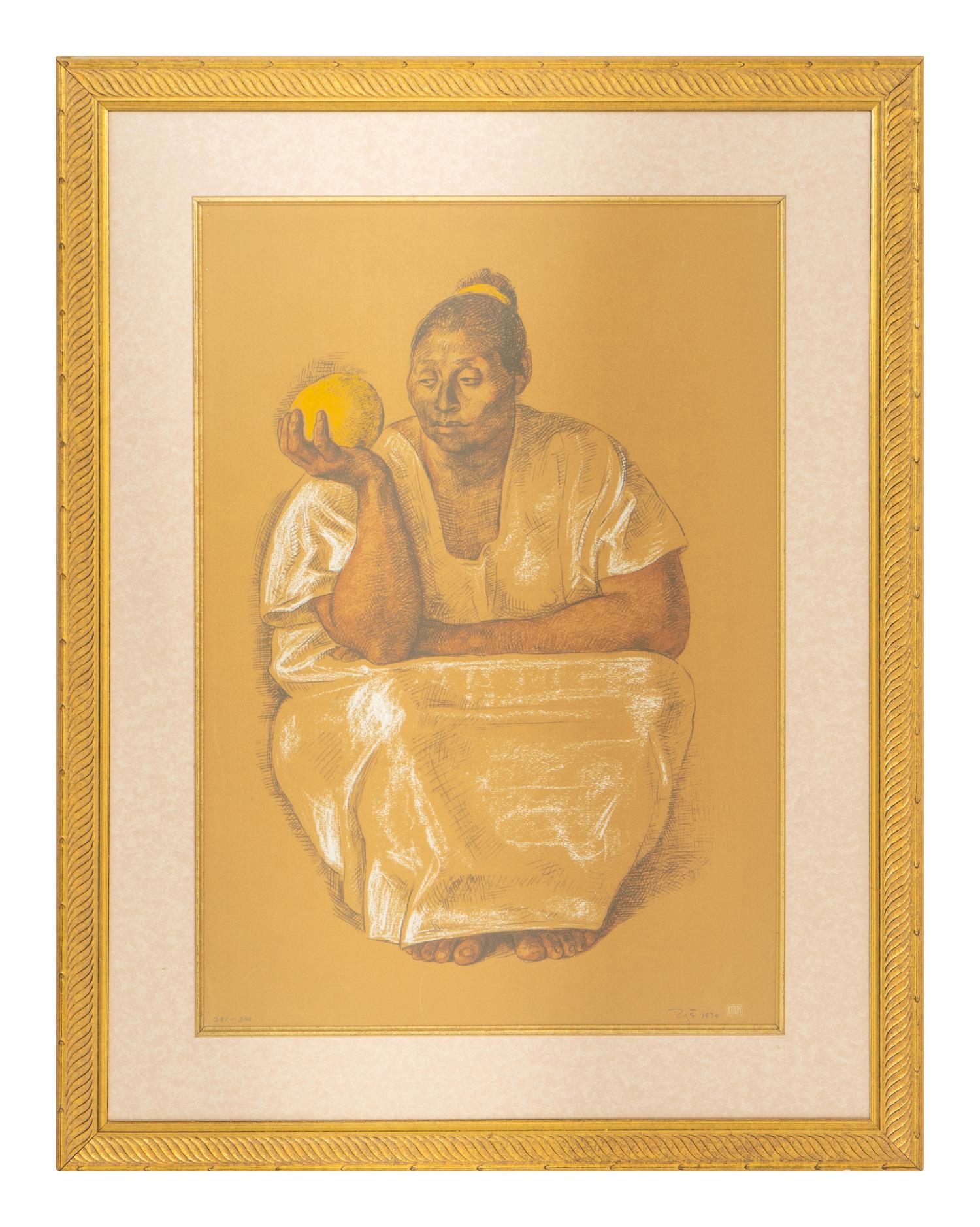 Mujer con naranja, 1974
