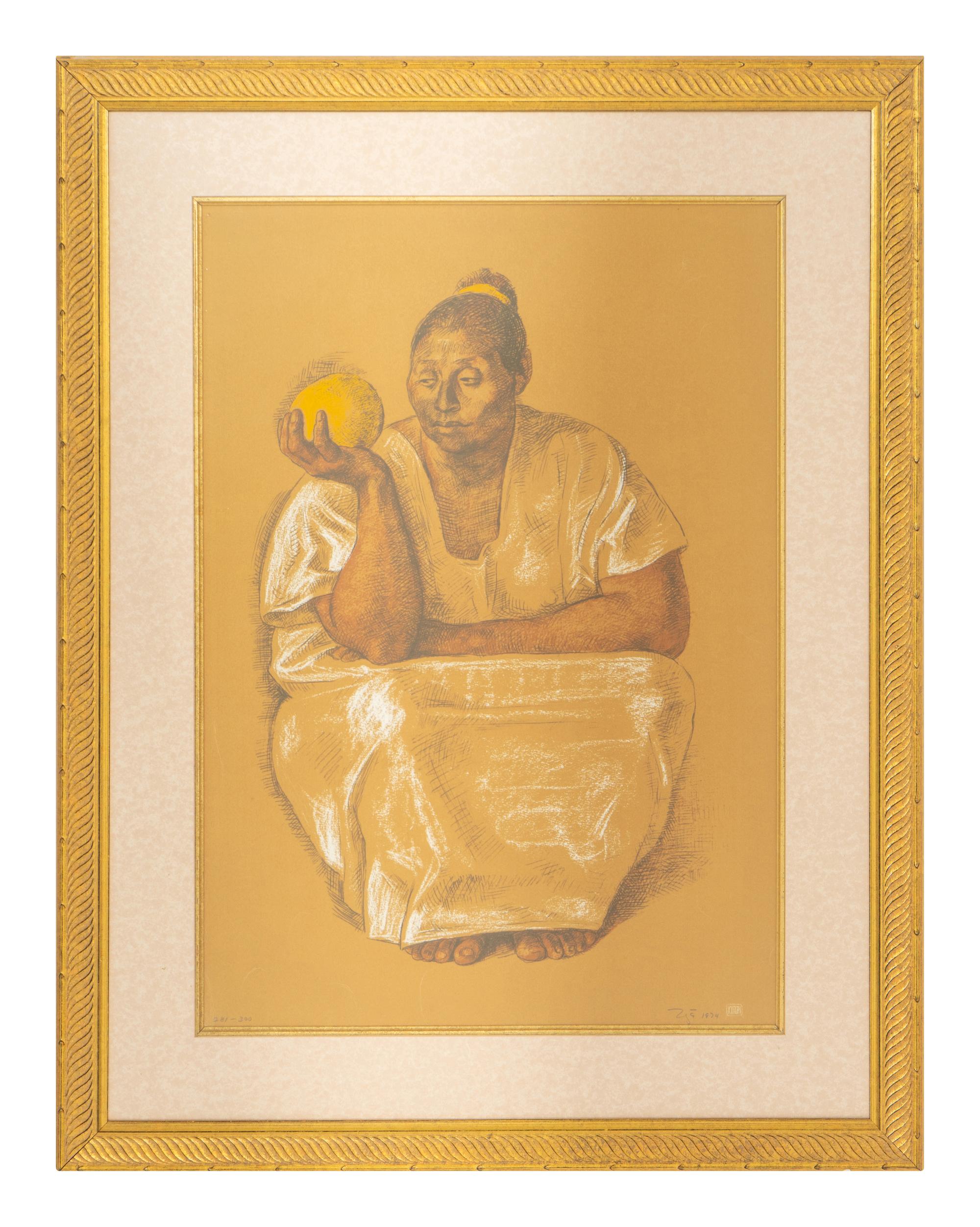 Mujer con naranja, 1974