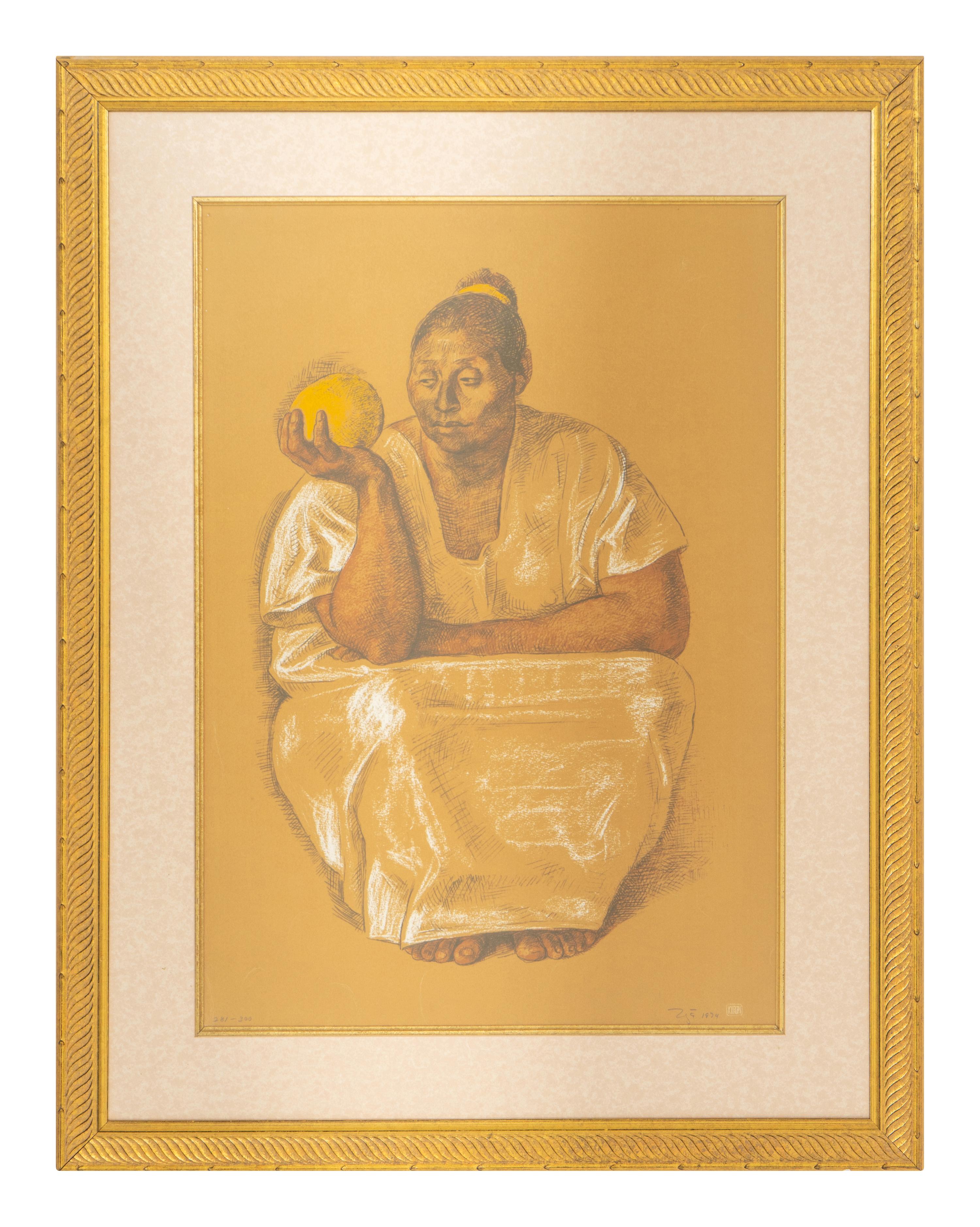 Mujer con naranja, 1974