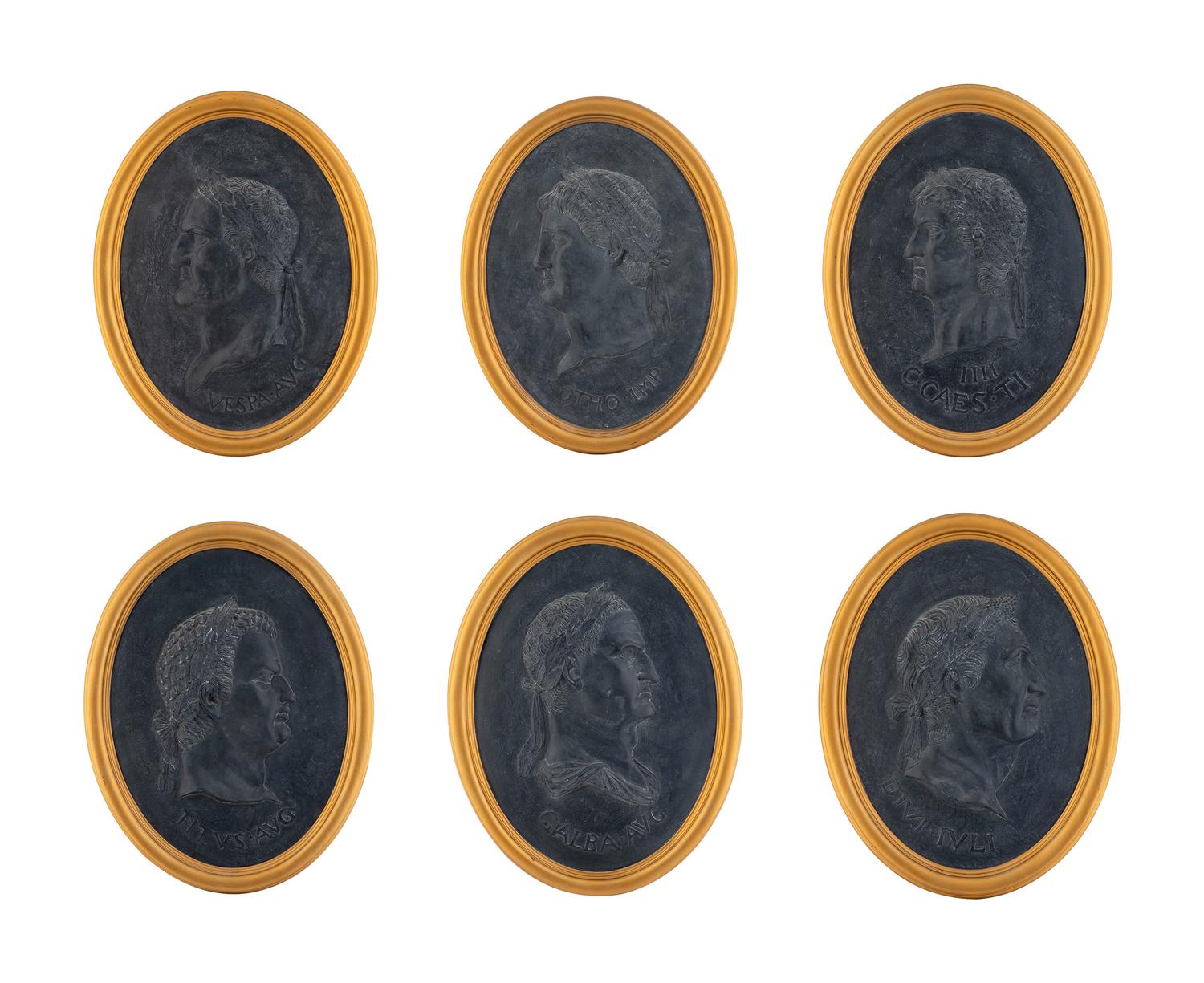 Six Framed Relief Plaques of Roman Emperors — 20TH CENTURY