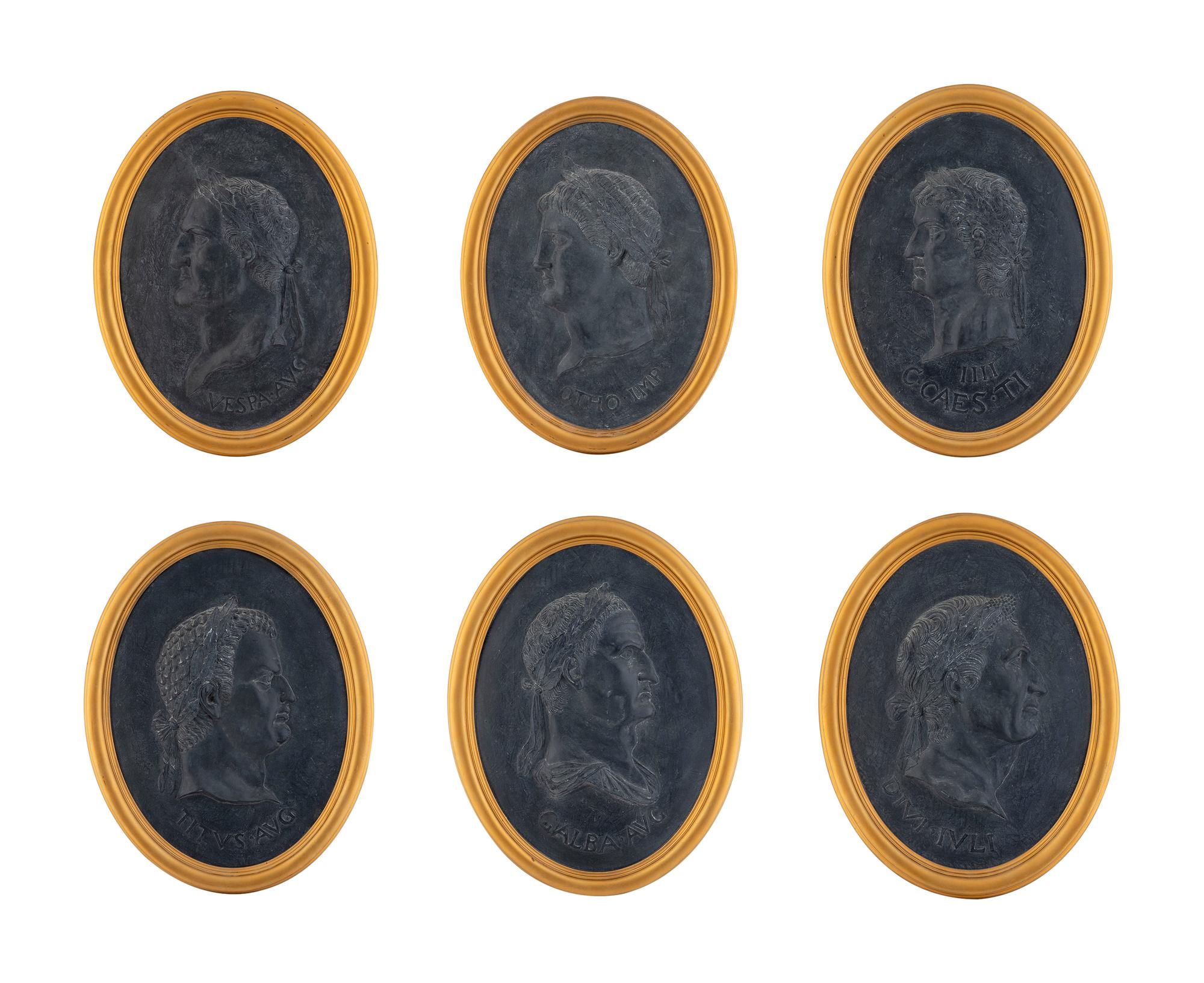 Six Framed Relief Plaques of Roman Emperors — 20TH CENTURY