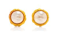 Karl Lagerfeld Faux Pearl Clover Earrings