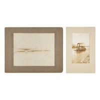 Barry, David F. (1854-1934). A group of 2 photographs, including Fort Lincoln, North Dakota, and Sternwheeler Rosebud on the Missouri River.