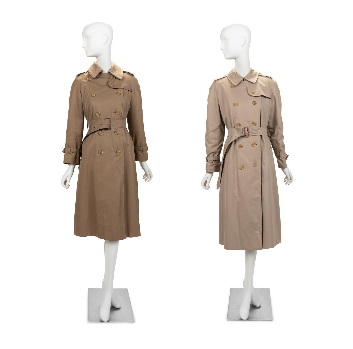 Two Burberry Trench Coats, 1970-1980s