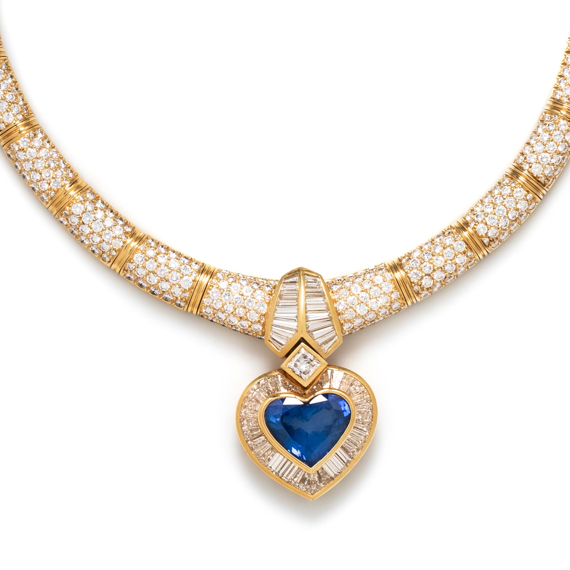 SAPPHIRE AND DIAMOND NECKLACE
