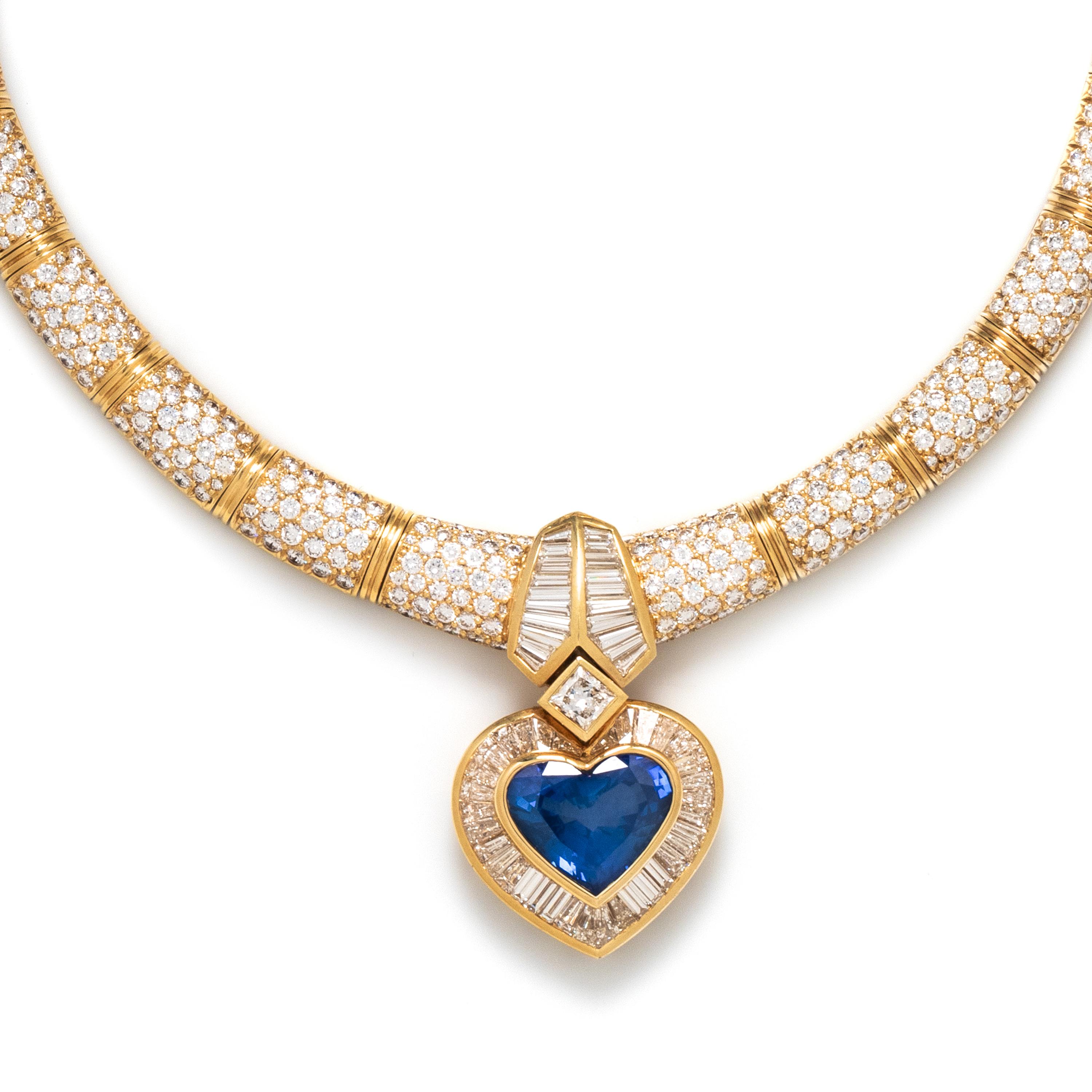 SAPPHIRE AND DIAMOND NECKLACE